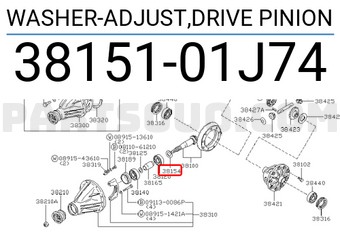 Nissan 3815101J74 WASHER-ADJUST,DRIVE PINION