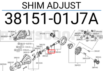 Nissan 3815101J7A SHIM ADJUST