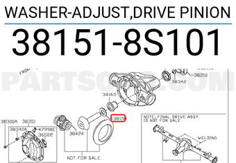 Nissan 381518S101 WASHER-ADJUST,DRIVE PINION