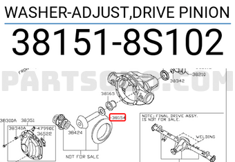Nissan 381518S102 WASHER-ADJUST,DRIVE PINION