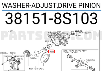 Nissan 381518S103 WASHER-ADJUST,DRIVE PINION
