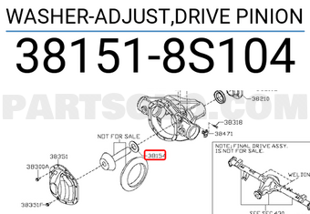 Nissan 381518S104 WASHER-ADJUST,DRIVE PINION