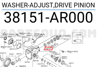 Nissan 38151AR000 WASHER-ADJUST,DRIVE PINION