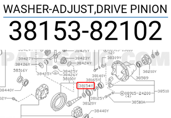 Nissan 3815382102 WASHER-ADJUST,DRIVE PINION