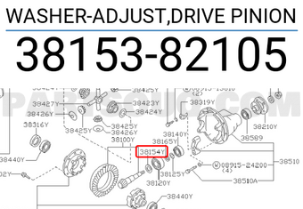 Nissan 3815382105 WASHER-ADJUST,DRIVE PINION