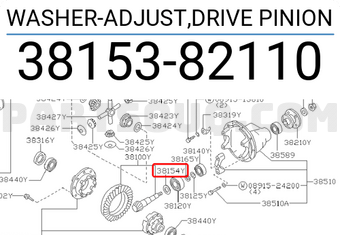 Nissan 3815382110 WASHER-ADJUST,DRIVE PINION