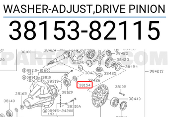 Nissan 3815382115 WASHER-ADJUST,DRIVE PINION