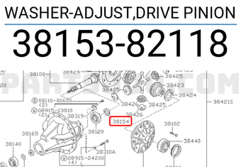 Nissan 3815382118 WASHER-ADJUST,DRIVE PINION