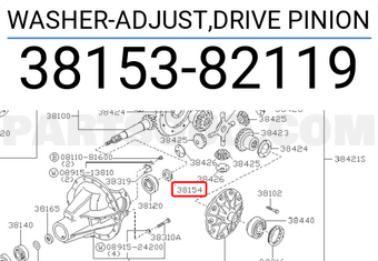 Nissan 3815382119 WASHER-ADJUST,DRIVE PINION