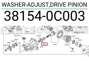 Nissan 381540C003 WASHER-ADJUST,DRIVE PINION