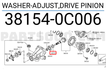 Nissan 381540C006 WASHER-ADJUST,DRIVE PINION