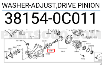 Nissan 381540C011 WASHER-ADJUST,DRIVE PINION