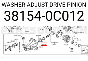 Nissan 381540C012 WASHER-ADJUST,DRIVE PINION