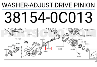 Nissan 381540C013 WASHER-ADJUST,DRIVE PINION