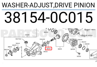 Nissan 381540C015 WASHER-ADJUST,DRIVE PINION