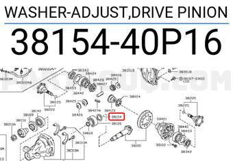 Nissan 3815440P16 WASHER-ADJUST,DRIVE PINION