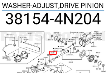 Nissan 381544N204 WASHER-ADJUST,DRIVE PINION