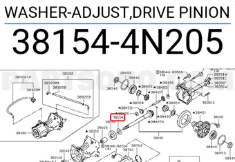 Nissan 381544N205 WASHER-ADJUST,DRIVE PINION