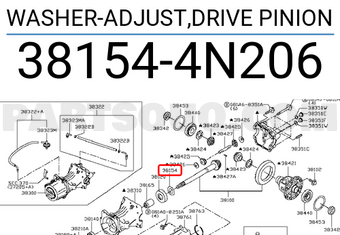 Nissan 381544N206 WASHER-ADJUST,DRIVE PINION