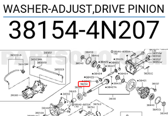 Nissan 381544N207 WASHER-ADJUST,DRIVE PINION