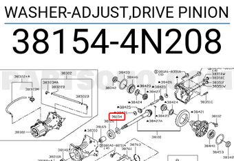 Nissan 381544N208 WASHER-ADJUST,DRIVE PINION
