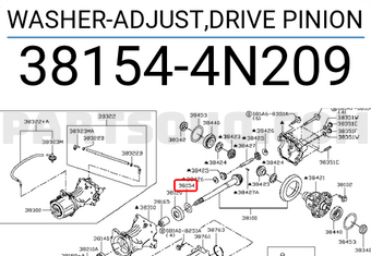 Nissan 381544N209 WASHER-ADJUST,DRIVE PINION