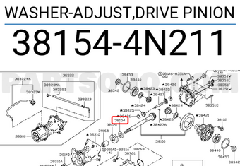 Nissan 381544N211 WASHER-ADJUST,DRIVE PINION