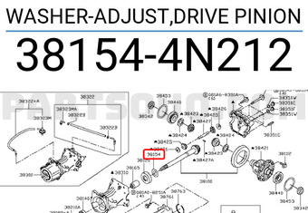 Nissan 381544N212 WASHER-ADJUST,DRIVE PINION