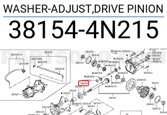 Nissan 381544N215 WASHER-ADJUST,DRIVE PINION