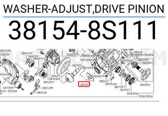 Nissan 381548S111 WASHER-ADJUST,DRIVE PINION