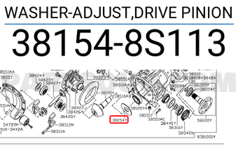 Nissan 381548S113 WASHER-ADJUST,DRIVE PINION