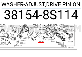 Nissan 381548S114 WASHER-ADJUST,DRIVE PINION
