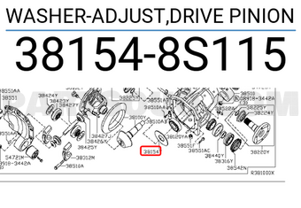 Nissan 381548S115 WASHER-ADJUST,DRIVE PINION