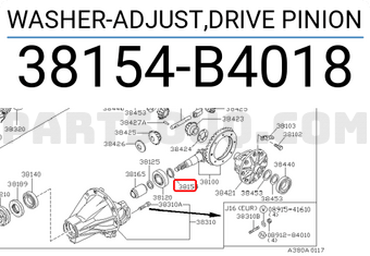 Nissan 38154B4018 WASHER-ADJUST,DRIVE PINION
