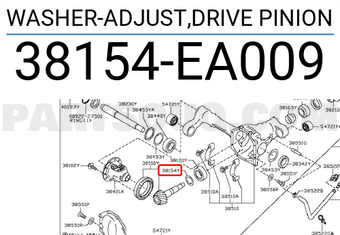 Nissan 38154EA009 WASHER-ADJUST,DRIVE PINION