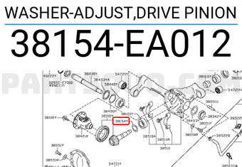 Nissan 38154EA012 WASHER-ADJUST,DRIVE PINION