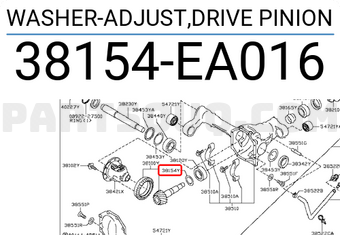 Nissan 38154EA016 WASHER-ADJUST,DRIVE PINION
