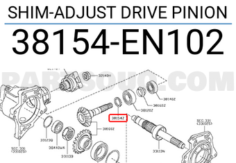 Nissan 38154EN102 SHIM-ADJUST DRIVE PINION
