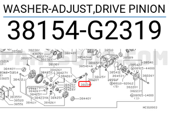 Nissan 38154G2319 WASHER-ADJUST,DRIVE PINION