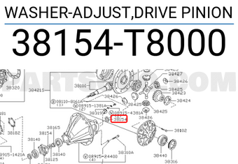 Nissan 38154T8000 WASHER-ADJUST,DRIVE PINION