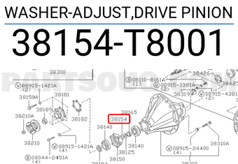Nissan 38154T8001 WASHER-ADJUST,DRIVE PINION