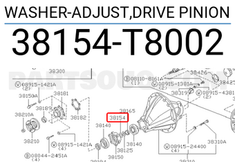 Nissan 38154T8002 WASHER-ADJUST,DRIVE PINION