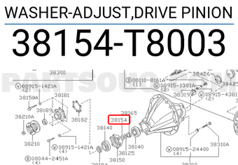 Nissan 38154T8003 WASHER-ADJUST,DRIVE PINION