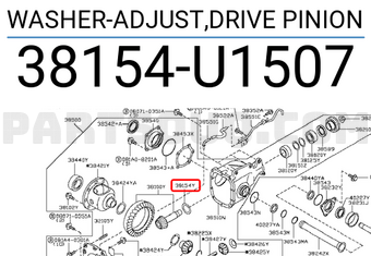 Nissan 38154U1507 WASHER-ADJUST,DRIVE PINION