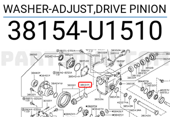 Nissan 38154U1510 WASHER-ADJUST,DRIVE PINION