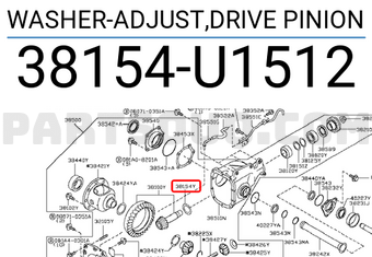 Nissan 38154U1512 WASHER-ADJUST,DRIVE PINION