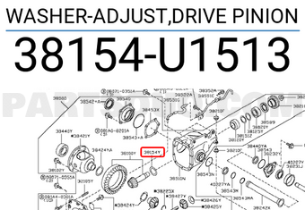 Nissan 38154U1513 WASHER-ADJUST,DRIVE PINION
