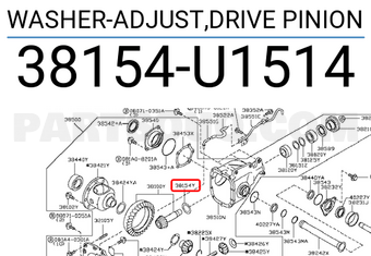 Nissan 38154U1514 WASHER-ADJUST,DRIVE PINION