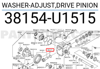 Nissan 38154U1515 WASHER-ADJUST,DRIVE PINION