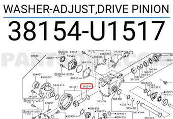 Nissan 38154U1517 WASHER-ADJUST,DRIVE PINION